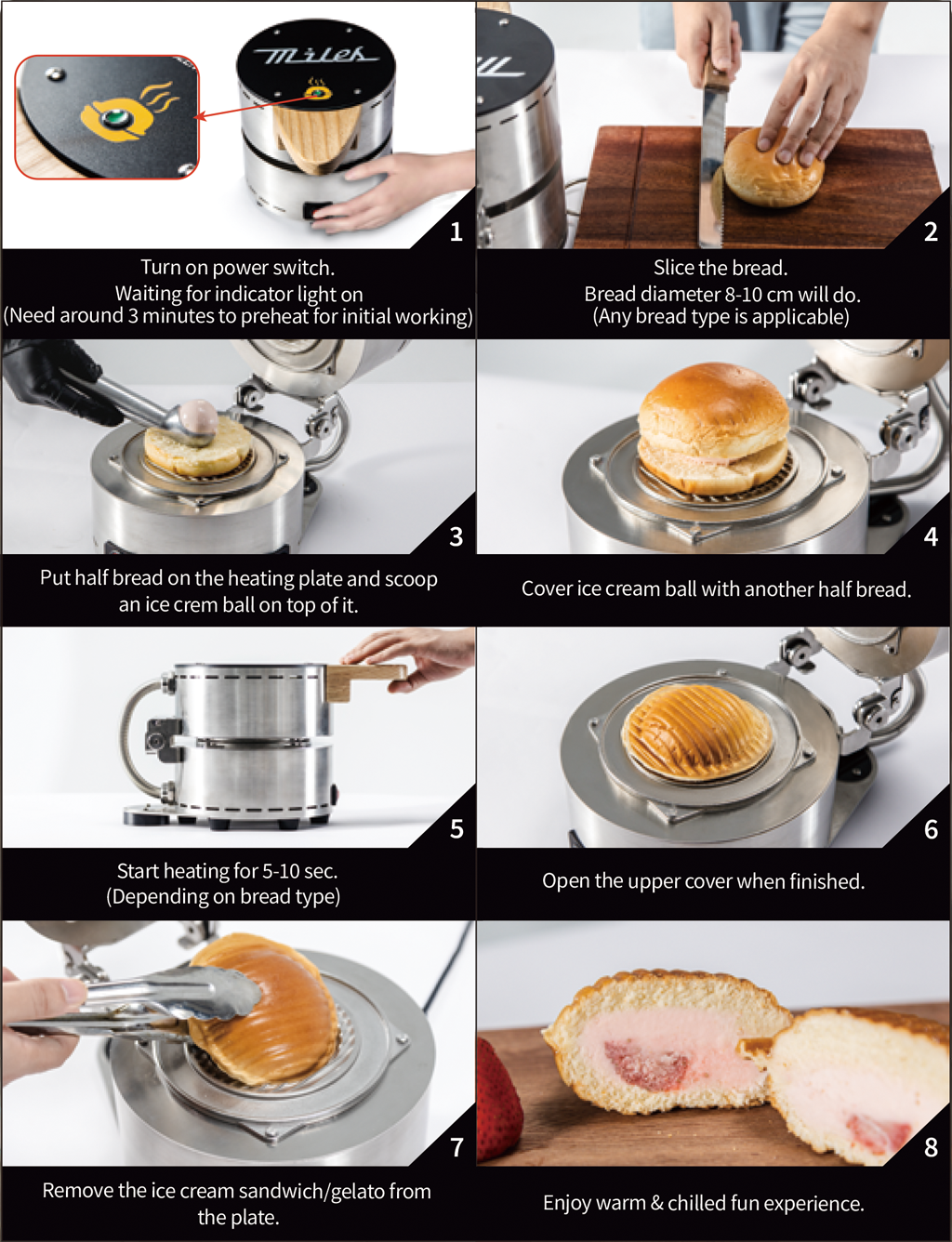 Gelato Panini Preparation Steps